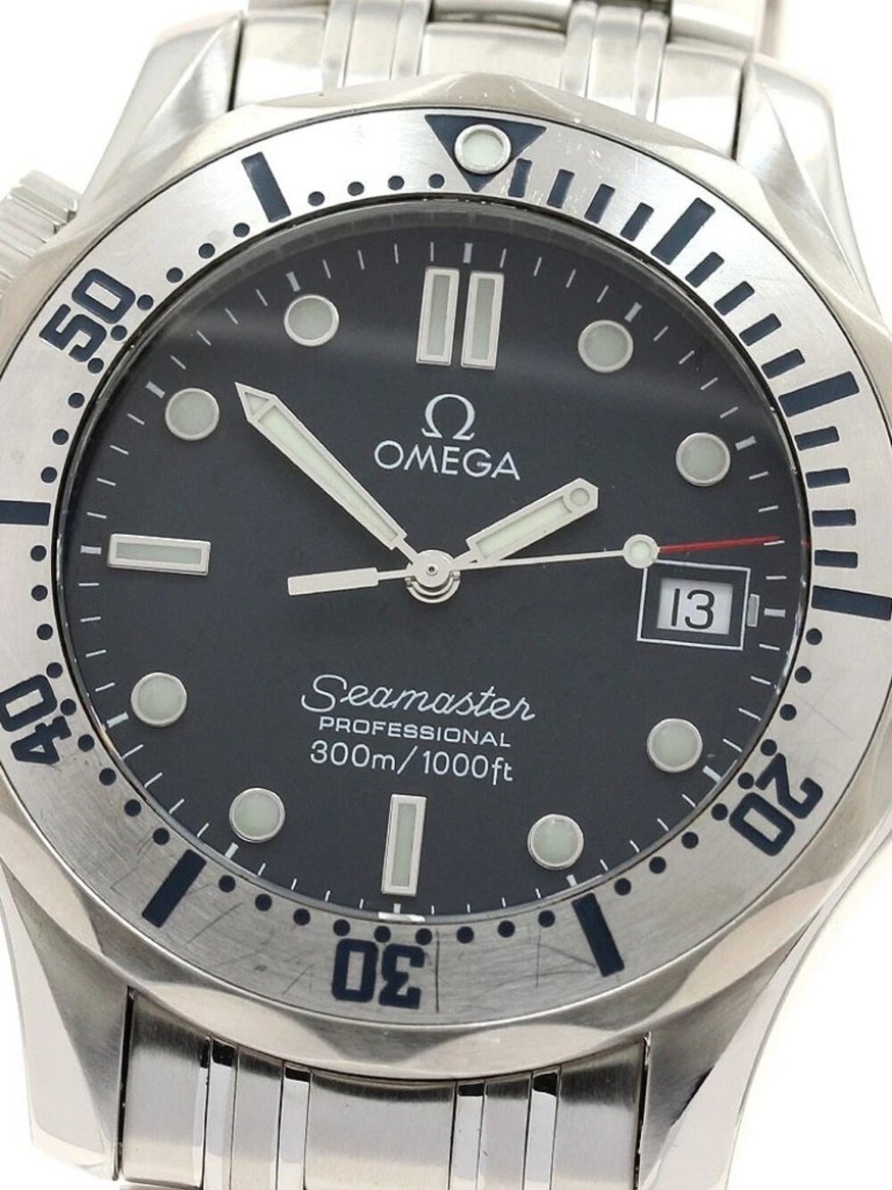 OMEGA Seamaster300 2260.80 Date Navy Dial Quartz Boy's Watch_900348